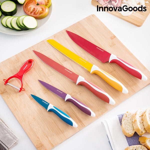 INNOVAGOODS CERAMIC KNIVES AND PEELER SET (6 PIECES) INNOVAGOODS CERAMIC KNIVES AND PEELER SET (6 PIECES)