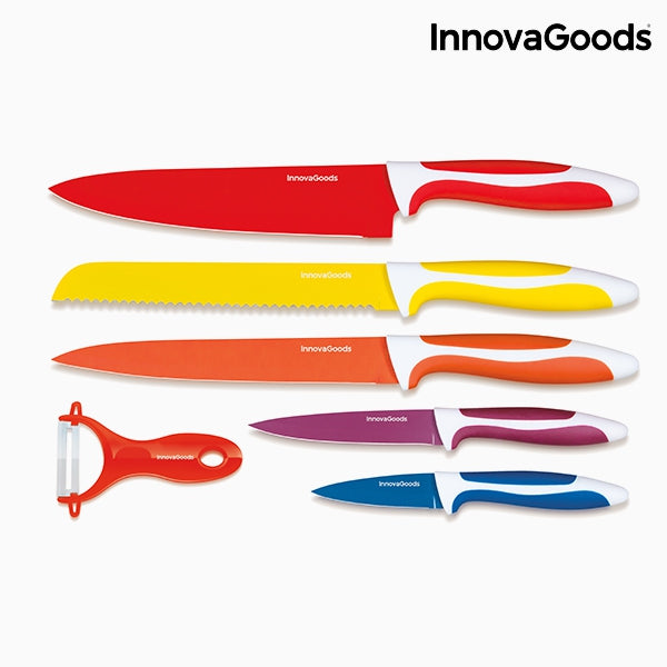 INNOVAGOODS CERAMIC KNIVES AND PEELER SET (6 PIECES) INNOVAGOODS CERAMIC KNIVES AND PEELER SET (6 PIECES)