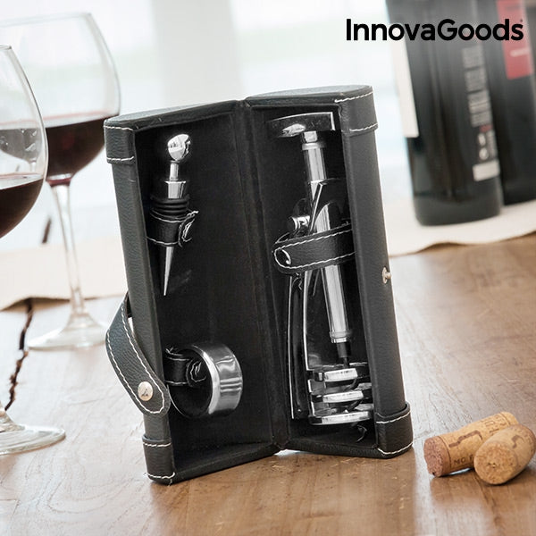 INNOVAGOODS SCREWPULL SET OF WINE ACCESSORIES WITH CORKSCREW (4 PIECES) INNOVAGOODS SCREWPULL SET OF WINE ACCESSORIES WITH CORKSCREW (4 PIECES)