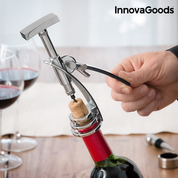 INNOVAGOODS SCREWPULL SET OF WINE ACCESSORIES WITH CORKSCREW (4 PIECES) INNOVAGOODS SCREWPULL SET OF WINE ACCESSORIES WITH CORKSCREW (4 PIECES)