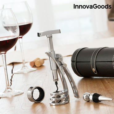 INNOVAGOODS SCREWPULL SET OF WINE ACCESSORIES WITH CORKSCREW (4 PIECES)