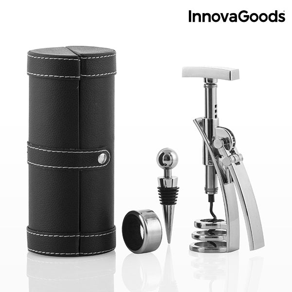 INNOVAGOODS SCREWPULL SET OF WINE ACCESSORIES WITH CORKSCREW (4 PIECES)